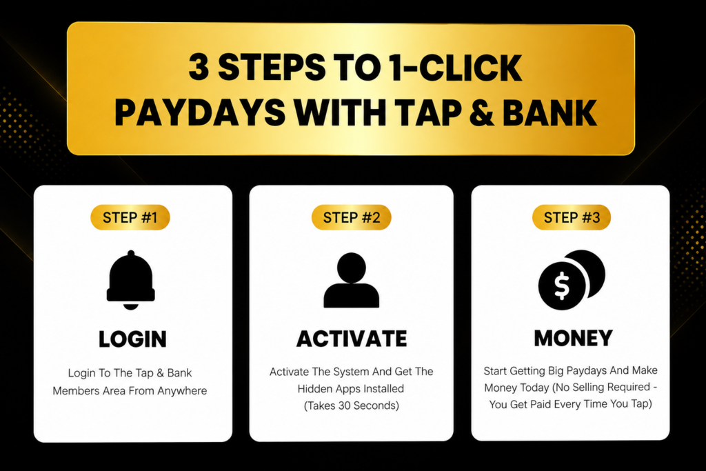 3 STEPS TO 1-CLICK PAYDAYS WITH TAP & BANK