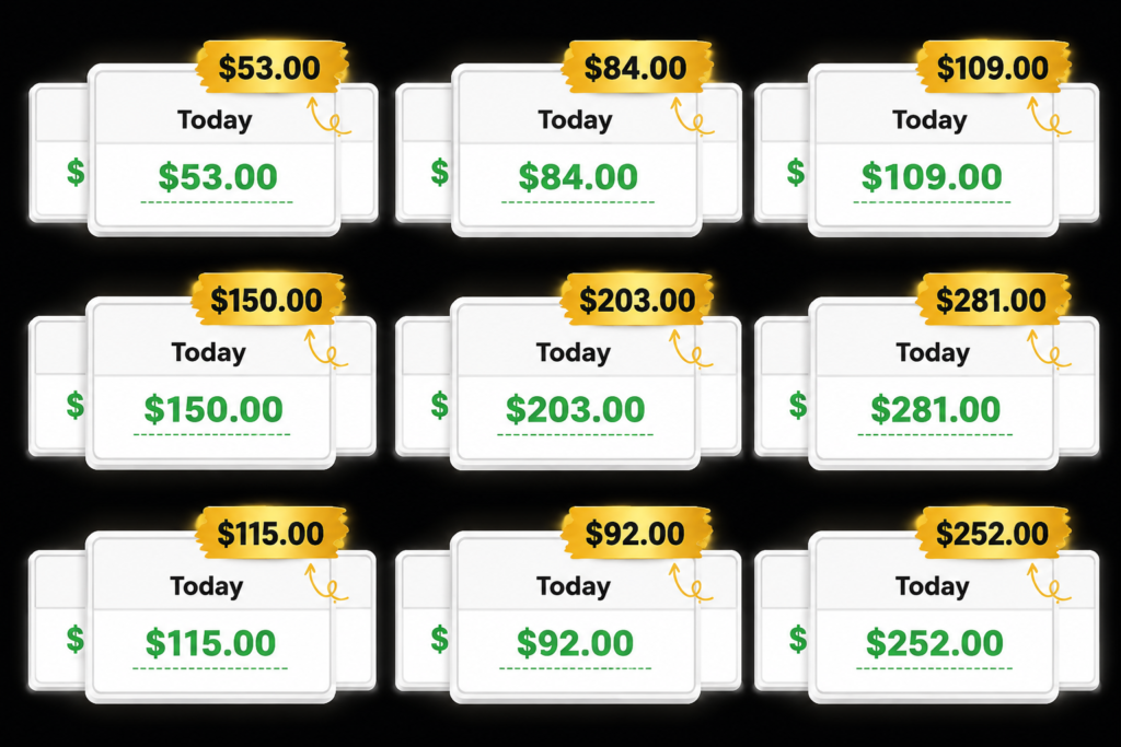 Financial earnings dashboard mockup