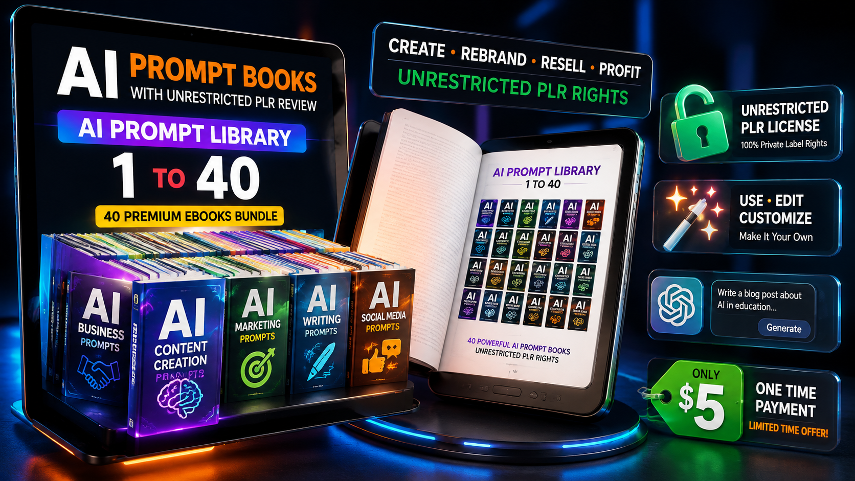 AI Prompt Books with Unrestricted PLR Review