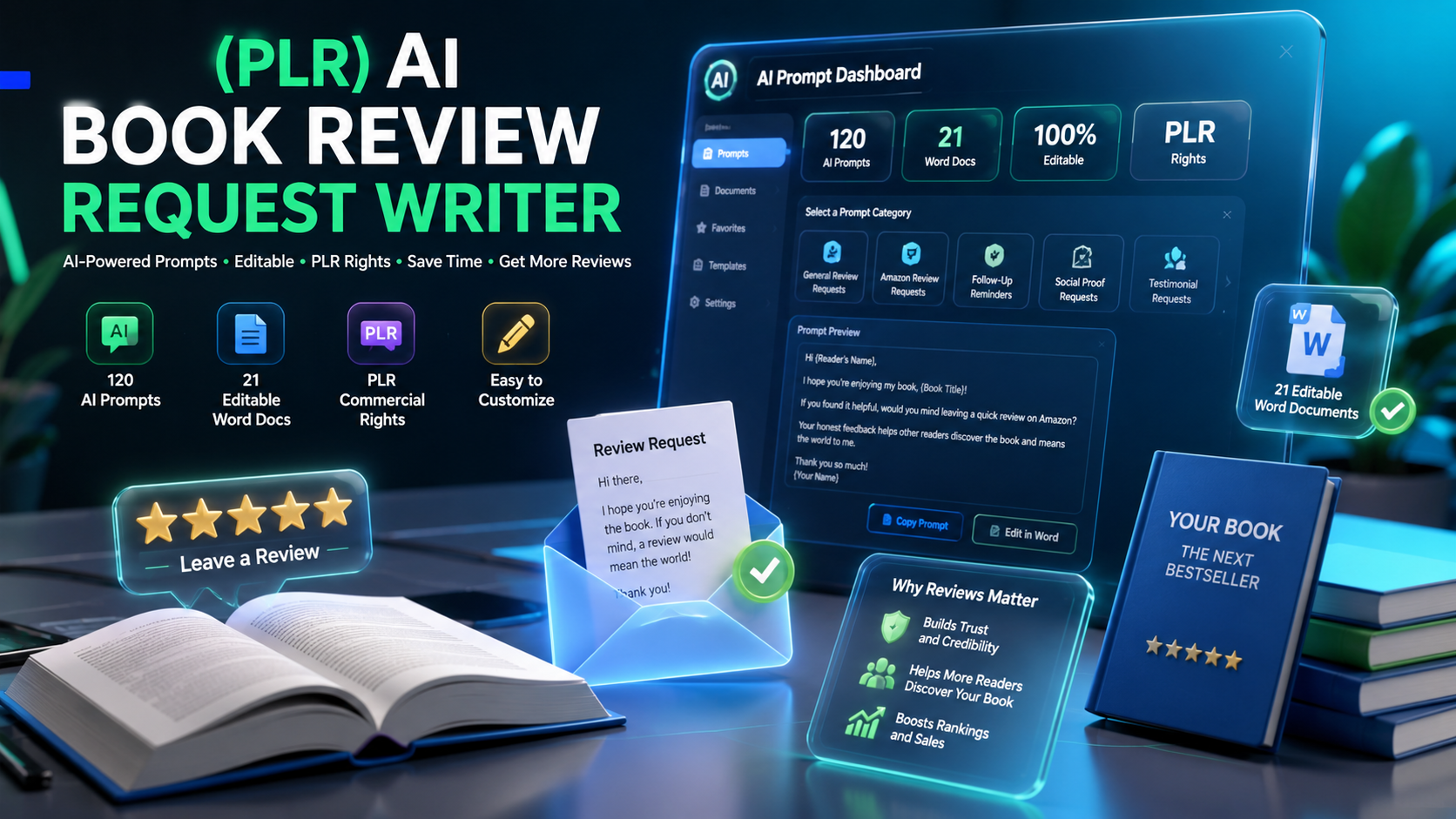 (PLR) AI Book Review Request Writer